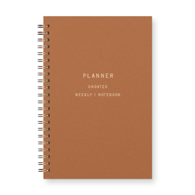 Standard Type Undated Weekly Planner Journal: Copper Cover | White Ink