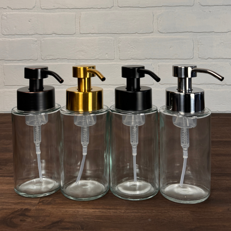 [Empty] Foaming Soap Bottle - Clear Glass/Matte Black Lid