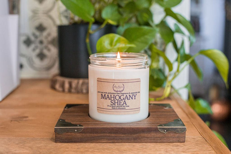 Rustic Wooden Candle Holder (CANDLE NOT INCLUDED)