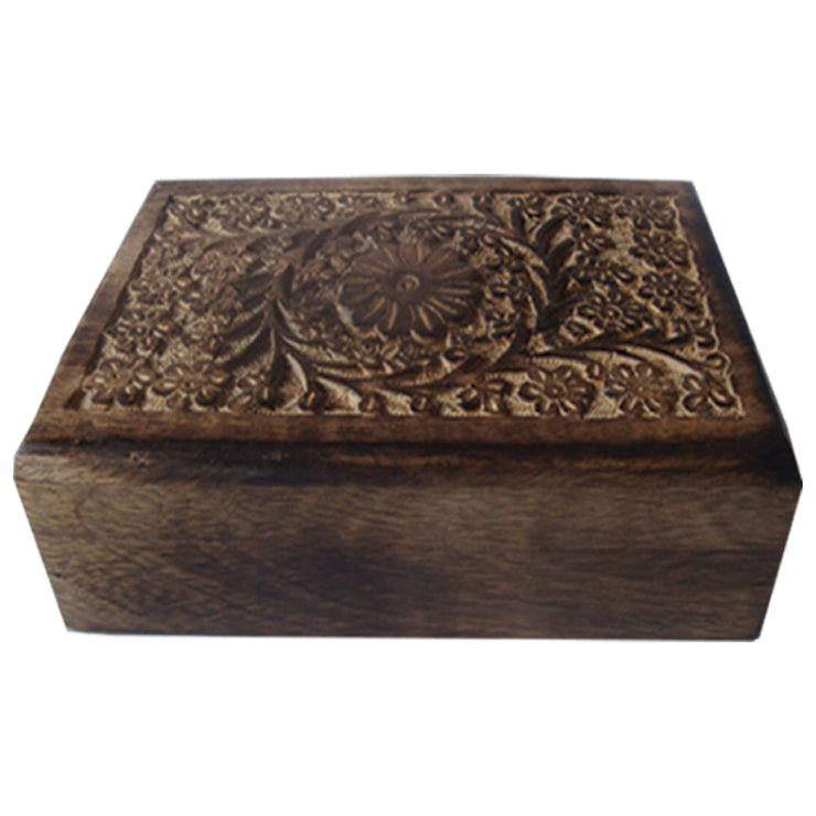 Carved wooden boxes
