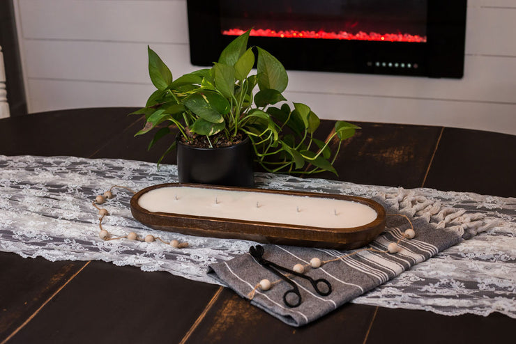 Rustic Brown Dough Bowl Candle