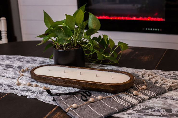 Rustic Brown Dough Bowl Candle