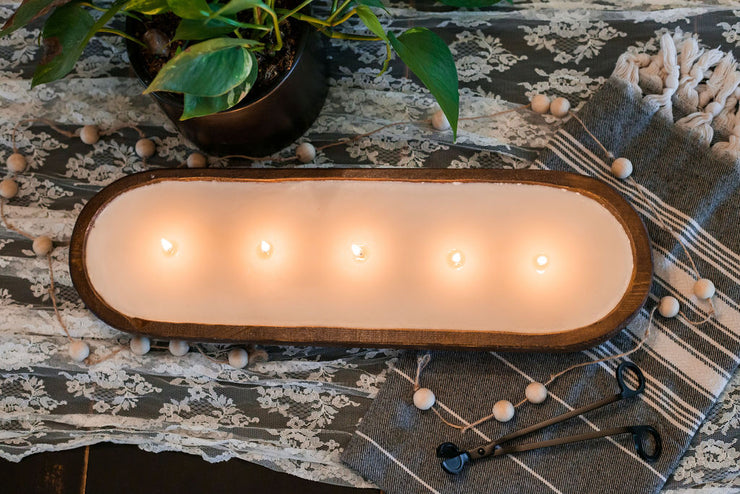 Rustic Brown Dough Bowl Candle