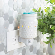 White Hobnail Pluggable Wax Warmer