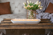 Rustic White Dough Bowl Candle
