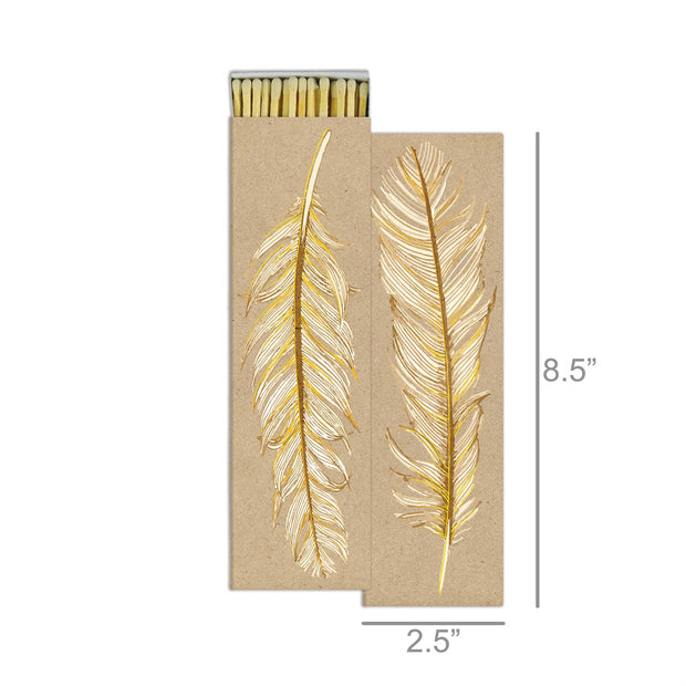 Matches - Ruffled Feather - Gold Foil - White